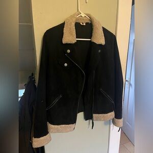 Suede bomber jacket